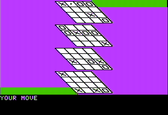 Tetrad (Apple II) screenshot: Filling in Spots