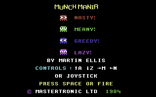 Munch Mania (Commodore 64) screenshot: Title Screen