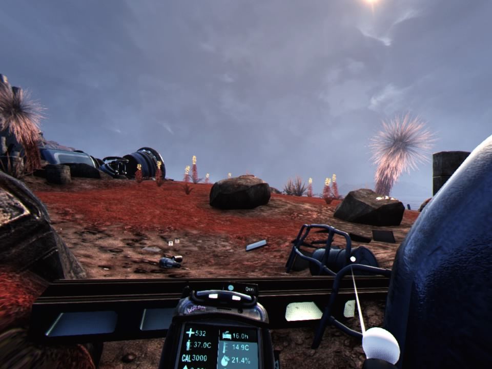 The Solus Project (PlayStation 4) screenshot: Exploring the area around the crash site