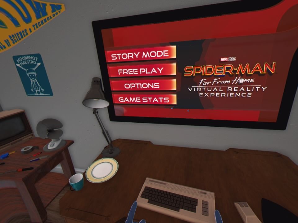 Spider-Man: Far from Home - Virtual Reality Experience (PlayStation 4) screenshot: Main menu