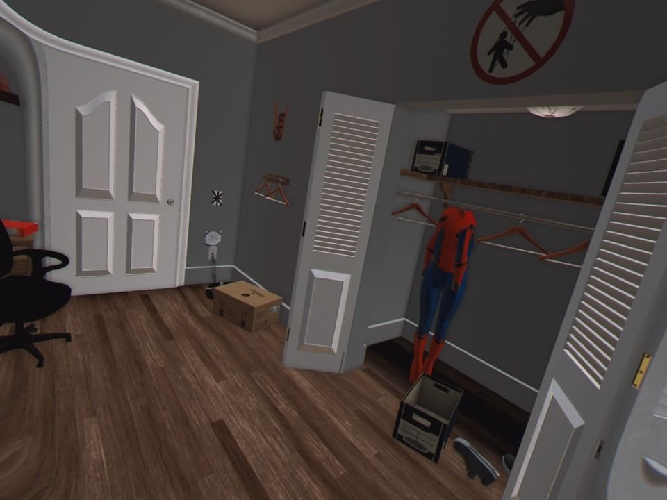 Spider-Man: Far from Home - Virtual Reality Experience (PlayStation 4) screenshot: Looking around the room