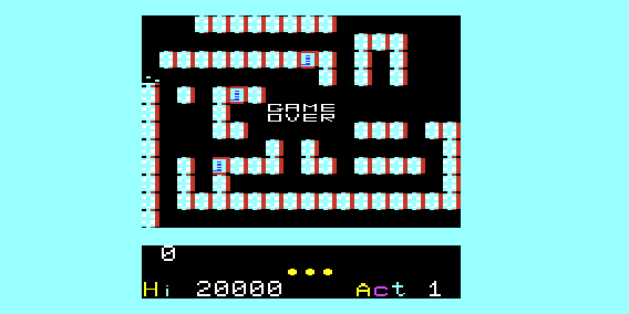 Chocabloc (VIC-20) screenshot: Game over