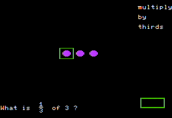 Fraction Factory (Apple II) screenshot: Fractions of a Number