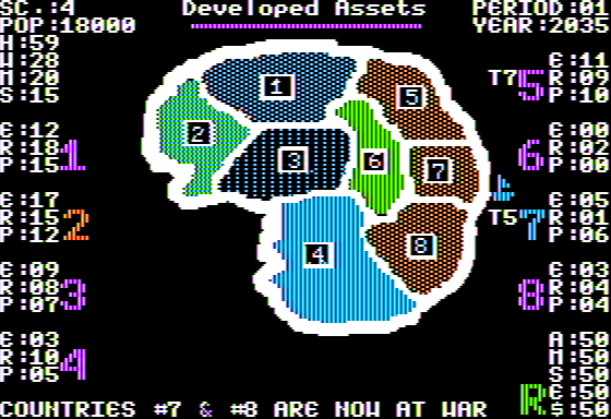 Zendar (Apple II) screenshot: War is Declared