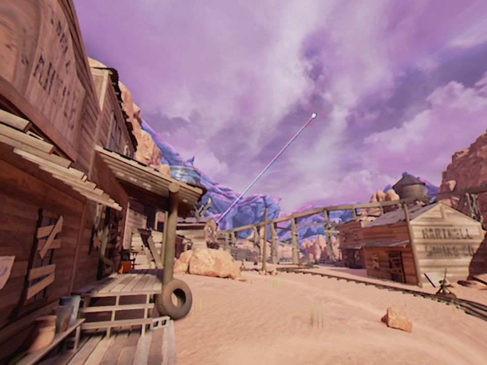 Obduction (PlayStation 4) screenshot: Arriving at a small mining town