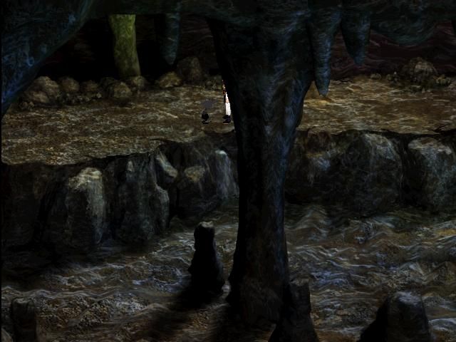 Xin Xianjian Qixia Zhuan (Windows) screenshot: Going through a cave