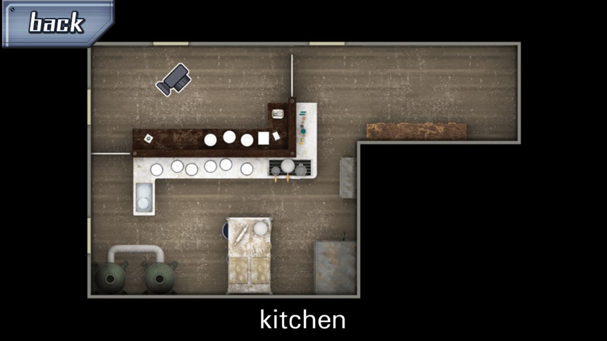 Zero Escape: The Nonary Games (Windows) screenshot: 999: Overhead map during a room escape sequence.