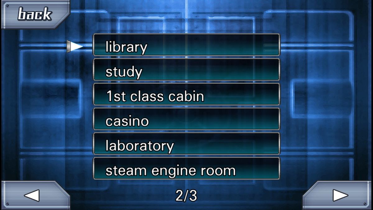 Zero Escape: The Nonary Games (Windows) screenshot: 999: "Memories of Escape" - here you can replay previously completed room escapes.