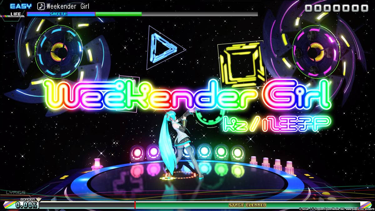 Hatsune Miku: Project DIVA - Future Tone (PlayStation 4) screenshot: Weekend Girl song start