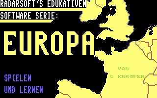 Maps Europe (Commodore 64) screenshot: Topographie Europa - Title Screen (German)