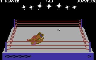 Bop'N Wrestle (Commodore 64) screenshot: Pinning