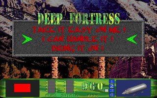 Deep Fortress (DOS) screenshot: Difficulty selection.