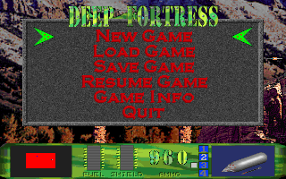 Deep Fortress (DOS) screenshot: Main menu.