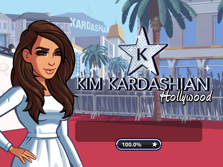 Kim Kardashian: Hollywood (Browser) screenshot: Loading screen. This is the screen size if you don't go full screen.