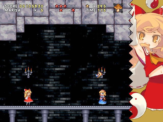 New Super Marisa Land (Windows) screenshot: Boss fight against Alice