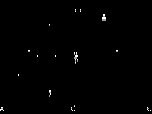 Space War (TRS-80) screenshot: Two Ships Start Their Orbit