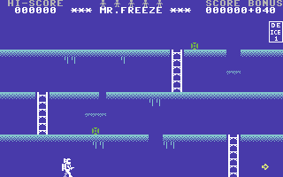 Mr. Freeze (Commodore 64) screenshot: De-ice the fridge compartments