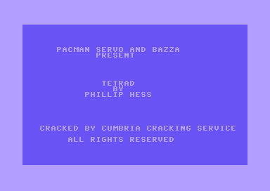 Tetrad (Commodore 64) screenshot: Introduction