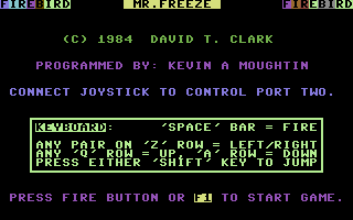 Mr. Freeze (Commodore 64) screenshot: Title Screen