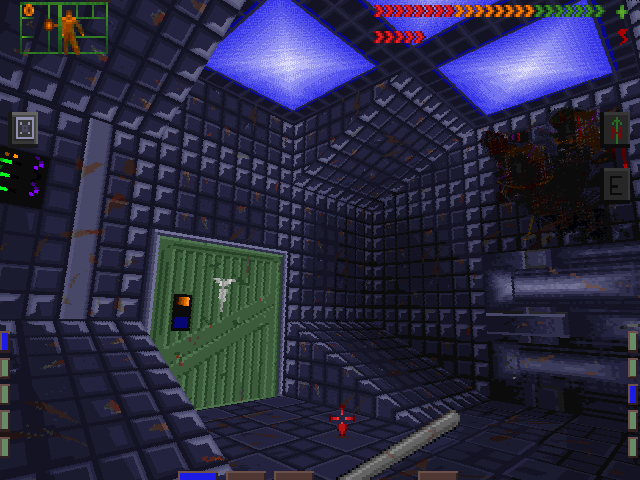 System Shock (DOS) screenshot: Outside the healing suite