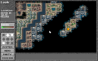 Superhero League of Hoboken (DOS) screenshot: Exploration Map