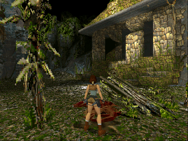 Tomb Raider (DOS) screenshot: Ancient ruins...