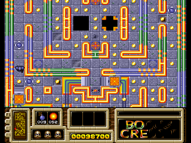Mean Arenas (Amiga) screenshot: Two orbs surround you