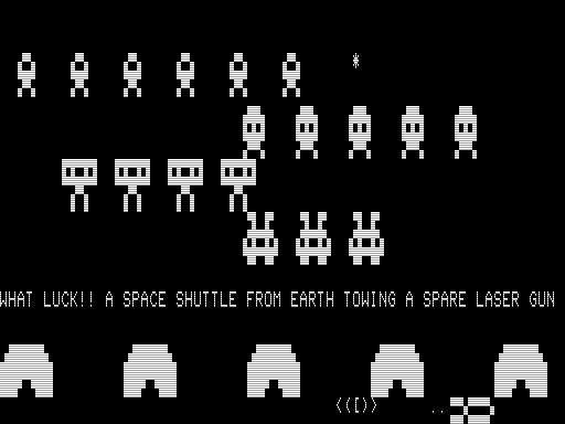 Alien Invasion (TRS-80) screenshot: A Spare Vessel
