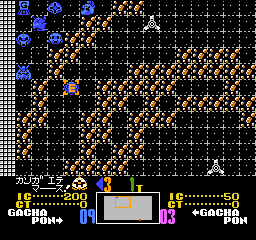 SD Gundam World: Gachapon Senshi - Scramble Wars Map Collection (NES) screenshot: A scenario that is placed in space.