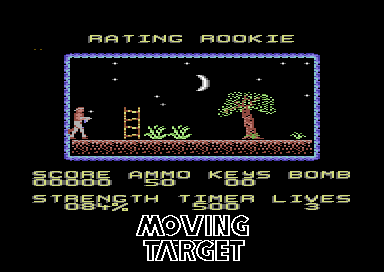 Moving Target (Commodore 64) screenshot: Lets kill the Evil Drugs Duke