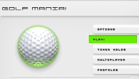 Golf Mania (PSP) screenshot: Main menu