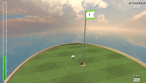 Golf Mania (PSP) screenshot: The meter on the left is the power gauge.