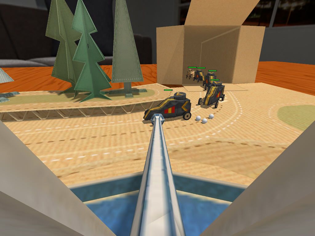 War in a Box: Paper Tanks (Windows) screenshot: Turret view