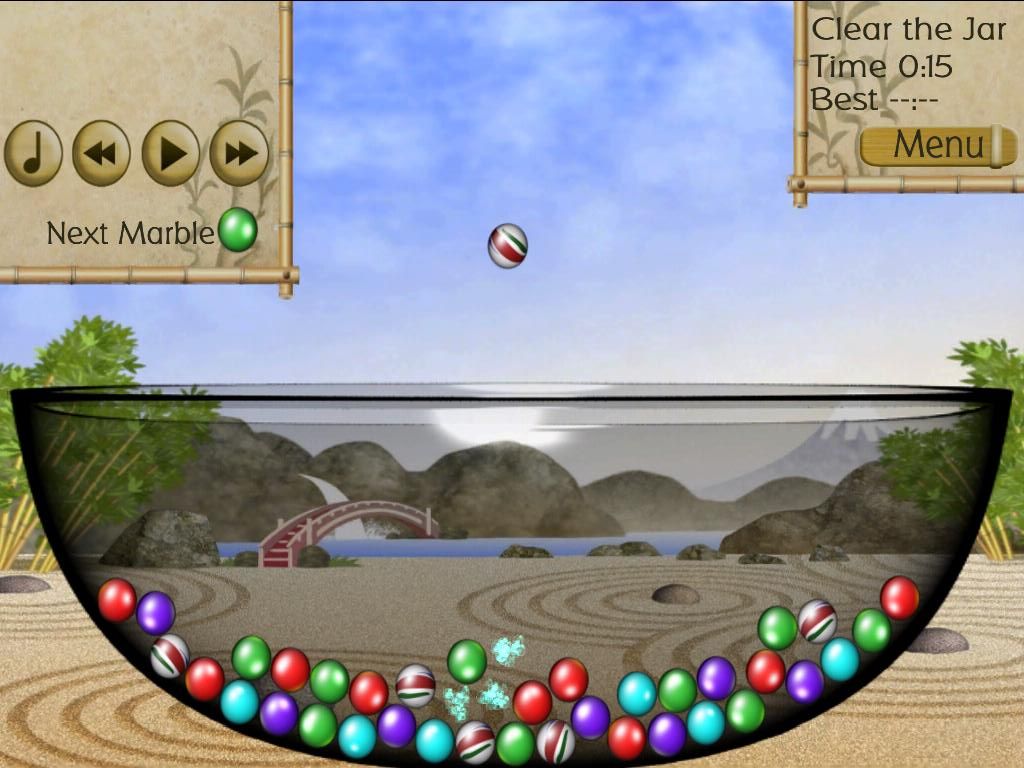 Jar of Marbles (iPad) screenshot: Plain Bowl 3 marbles being removed