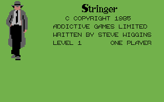 Stringer (Commodore 64) screenshot: Title screen (Addictive release)