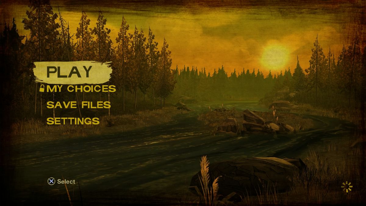 The Walking Dead: Season Two (PlayStation 4) screenshot: Main menu
