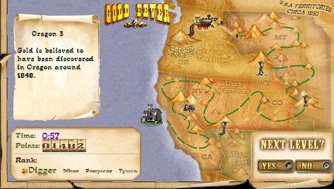 Gold Fever (PSP) screenshot: Moving on to the next level