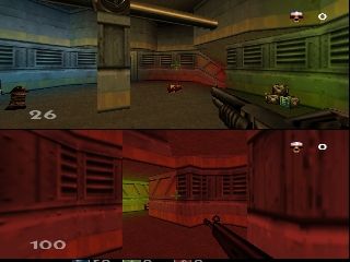 Turok: Rage Wars (Nintendo 64) screenshot: 2-Player Trial mode