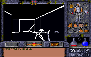 Ultima Underworld II: Labyrinth of Worlds (DOS) screenshot: The Ultima-1-memorial-dungeon in the Ethereal Void