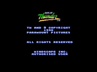 Days of Thunder (NES) screenshot: Title Screen 1