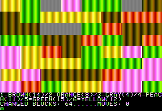 Coloroid (Apple II) screenshot: Starting Board