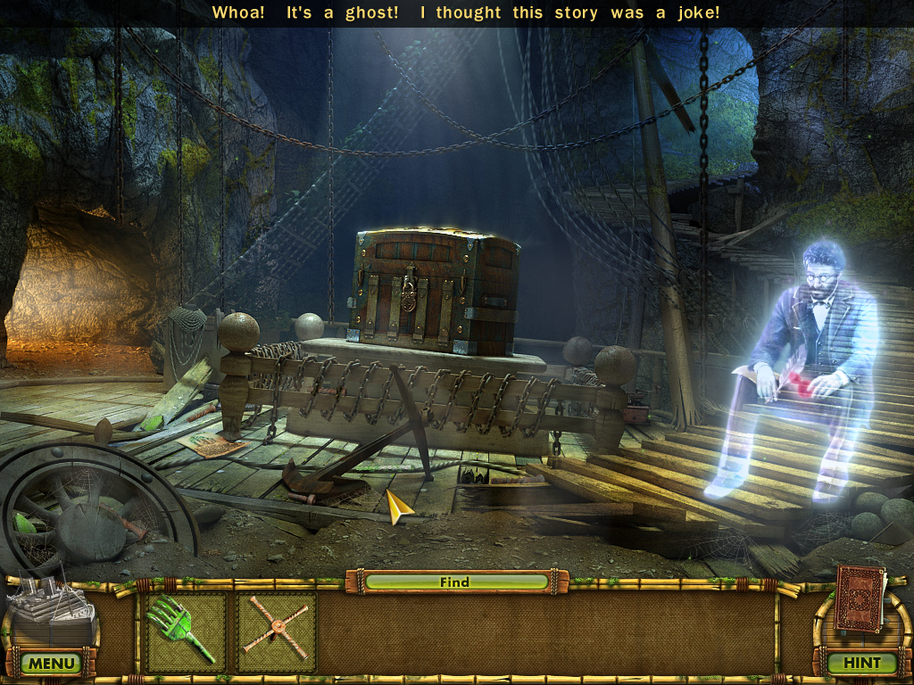 The Treasures of Mystery Island: The Ghost Ship (Windows) screenshot: It seems there are ghosts.