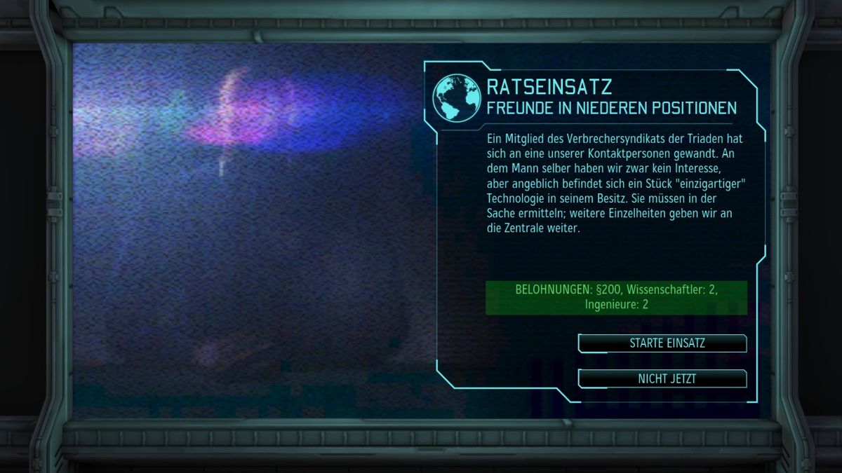 XCOM: Enemy Unknown - Slingshot (Windows) screenshot: Briefing for the first Slingshot mission.