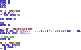 Leopard Lord (Commodore 64) screenshot: Outside a building