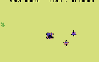 Niterider (Commodore 64) screenshot: Avoid the bikes