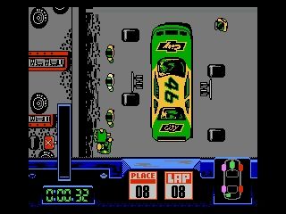 Days of Thunder (NES) screenshot: Pit Stop view