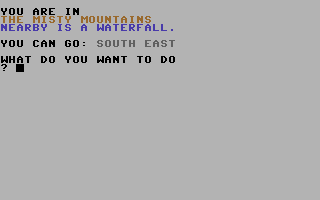 Land of Tezrel (Commodore 64) screenshot: In the Misty Mountains