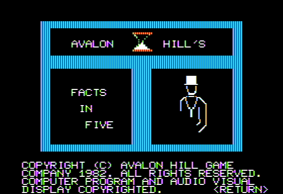 Computer Facts in Five (Apple II) screenshot: Title Screen