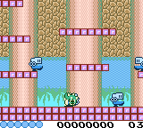 Classic Bubble Bobble (Game Boy Color) screenshot: Hit by an enemy