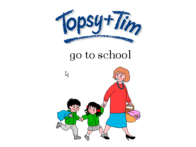 Topsy and Tim Go to School (Windows 3.x) screenshot: The title screen.